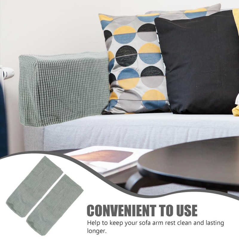 BESPORTBLE 2pcs Universal Elastic Sofa Armrest Covers, Stretchable Polyester Couch