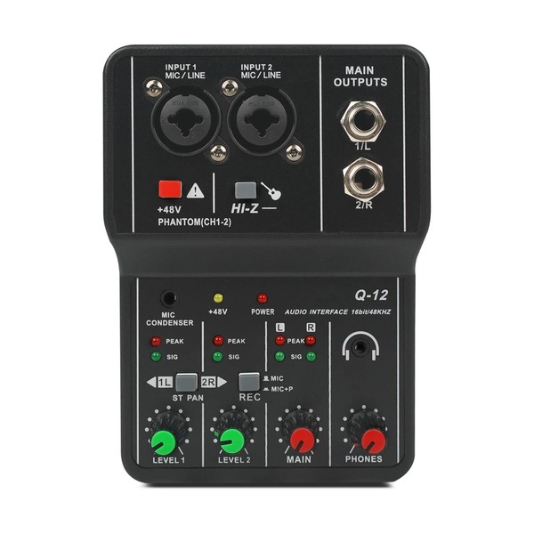 XTUGA USB Audio Interface+48V Phantom Power with 3.55m Microphone Jack,2i2 Audio Interface for Recording Podcasting and Streaming Ultra-low Latency Plug&Play Noise-Free XLR Audio Interface