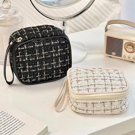 Fuyunohi Pouch, Makeup Pouch, Portable, Mini Pouch, Black, Cosmetics Storage, Small Items, Pouch, Layers, Large Capacity, Cute, Compact, Sanitary Products, Lip Pouch, Korean Sanitary Pouch, Women's,