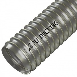 50mm Diameter Flexible Polyurethane Ducting Dust & Fume Extraction, Woodworking + Hose Clips - 2 Metre