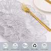 Round Silver Placemats Set of 12 Flower Tablemats Vinyl Place