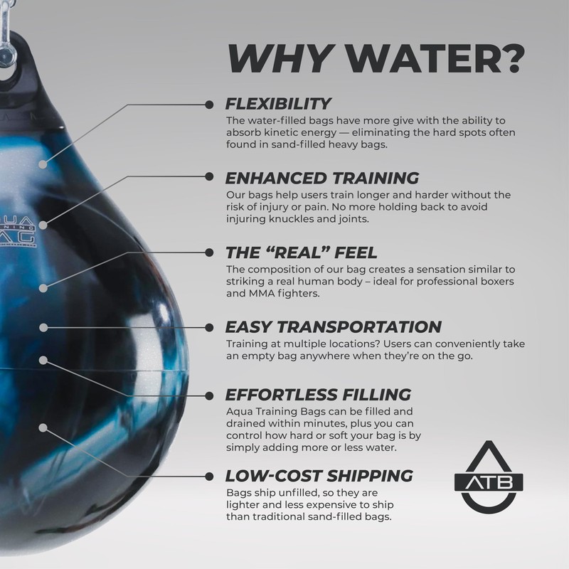 Aqua Training 75 lb. Punching Bag, 15" Water Filled Teardrop