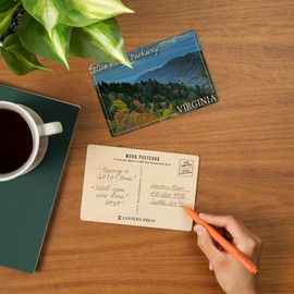 Blue Ridge Parkway, Virginia (4x6 Birch Wood Postcards, 2-Pack Stationary, Rustic Home Wall Decor)