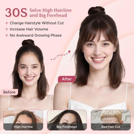 SEGO Clip in Wispy Bangs Real Human Hair, Hair pieces for Women -Wispy-#06 Light Brown