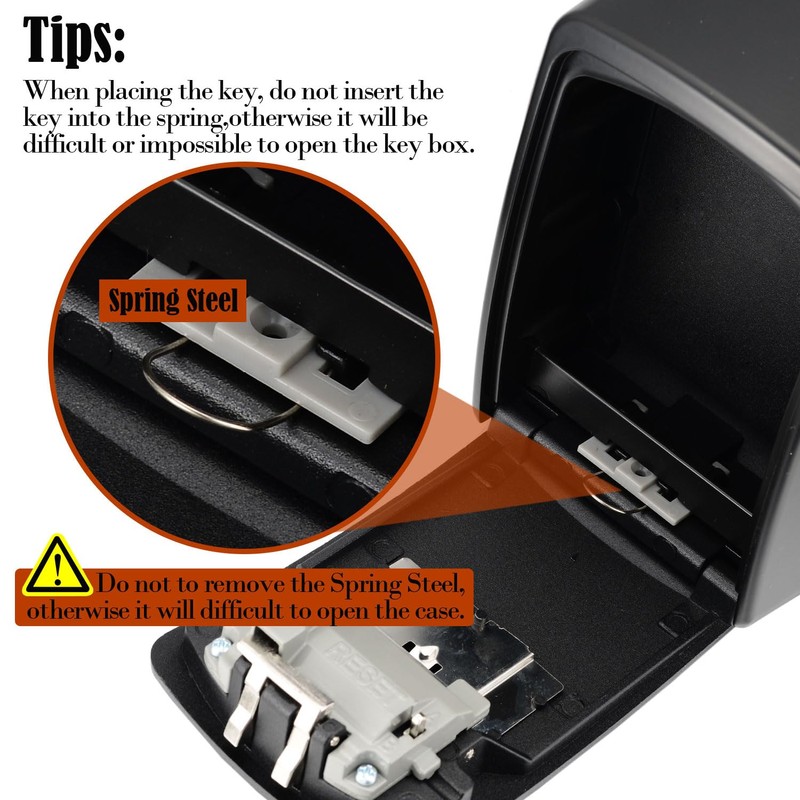 Extra Large Key Storage Security Lock,V-Resourcing Door Knob Mounted,Resettable 4