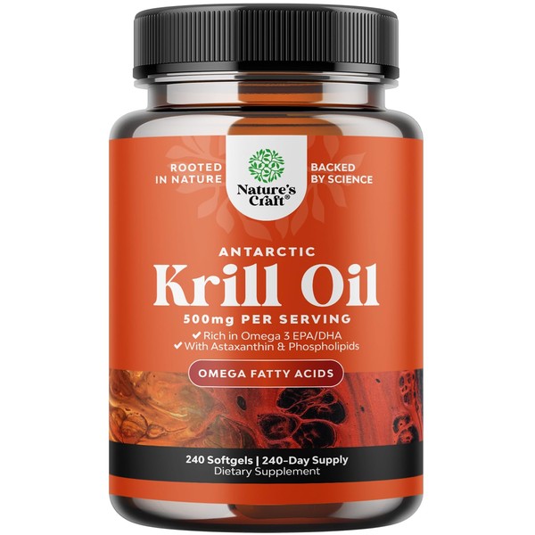 Antarctic Krill Oil 500mg Softgels - Omega 3 Krill Oil