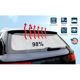 YelloPro Rear Tailgate Window Sunshade Custom Fit for 2022 2023 2024 2025 Lexus LX SUV, Sun Protection Block Privacy UV Reflector Accessories [Made in USA]