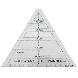 Maxmoral 60 Degree Equilateral Triangle Quilting Ruler Transparency Primitive Sewing Quilting Ruler 0-13.5cm Measuring Range Plastic Ruler DIY Handmade Fabric Tool