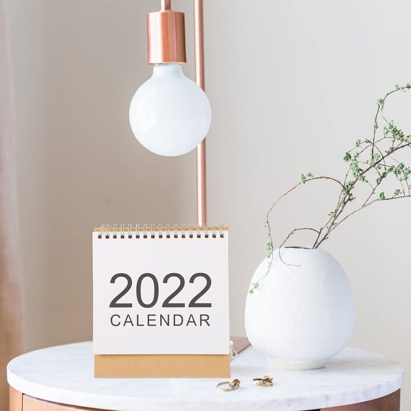 Operitacx 2022 Simple Desk Calendar Minimalist Tabletop Agenda Organizer for