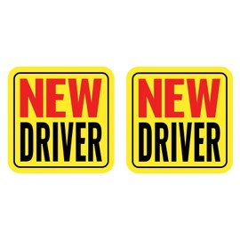 Linsaner New Driver Magnet for Car, Student Driver Magnet, 2-Pack Removable Reflective Car Decals - Durable Automotive Exterior Accessories Stickers for Cars (Red/Black - New)