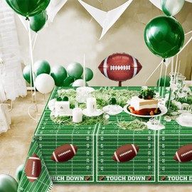 Inspireyee Football Tablecloths, 4 Pack Football Table Cover, Rectangular Game Day Table Cover Football Field for Superbowl Decorations, Tailgate Football Party, Football Party (Football-2-zb)