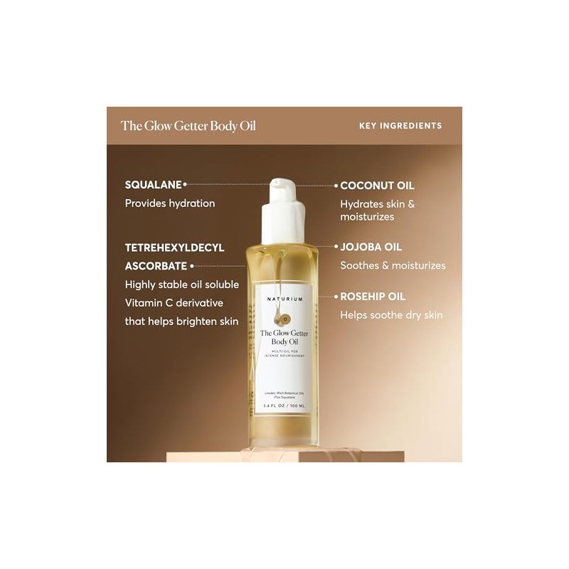 Naturium Aceite Corporal Glow Getter, Multiaceite Para Una Nutrición Intensa,