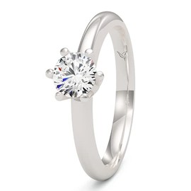 Engagement Ring 925 Silver Solitaire Ring Women's Ring Cubic Zirconia Free Jewellery Case, Precious metal, Cubic Zirconia