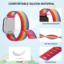 VELULYX Kids Nylon Band for Xplora X6, XPLORA Kids Smartwatch Girls Boys Replacement Straps for Xplora X6 Play