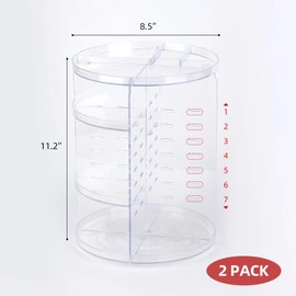 Tbestmax 2 Pack 360 Rotating Makeup Organizer Countertop - Adjustable Shelf Height - The Perfect Round Spinning Cosmetic Organizer for Bedroom Dresser or Vanity Countertop Storage