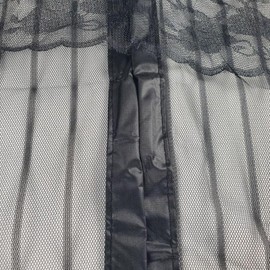 Magnetic Stripe Velcro Detachable Entrance Screen Door 100x210cm Black