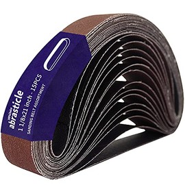15 Pcs 1-1/8 x 21 Inch Assorted Aluminum Oxide Sanding Belt - 80/120/150/240/400 Grit