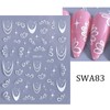 3 Sheets Flower Nail Stickers 3D French Nail Art Stickers