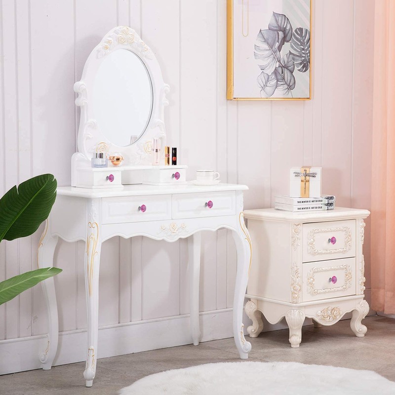 6 PCS Pink Crystal Door Knobs 30mm Glass Drawer Knobs