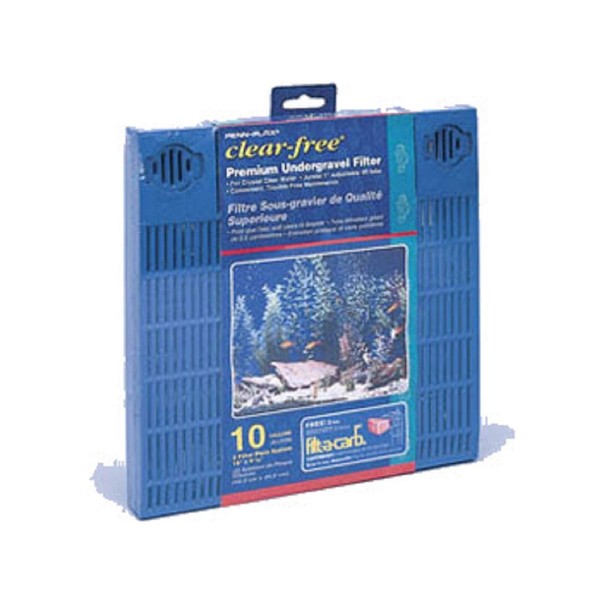 Penn-Plax Premium Under Gravel Filter System - for 10 Gallon Fish Tanks & Aquariums, Blue (CFU10)