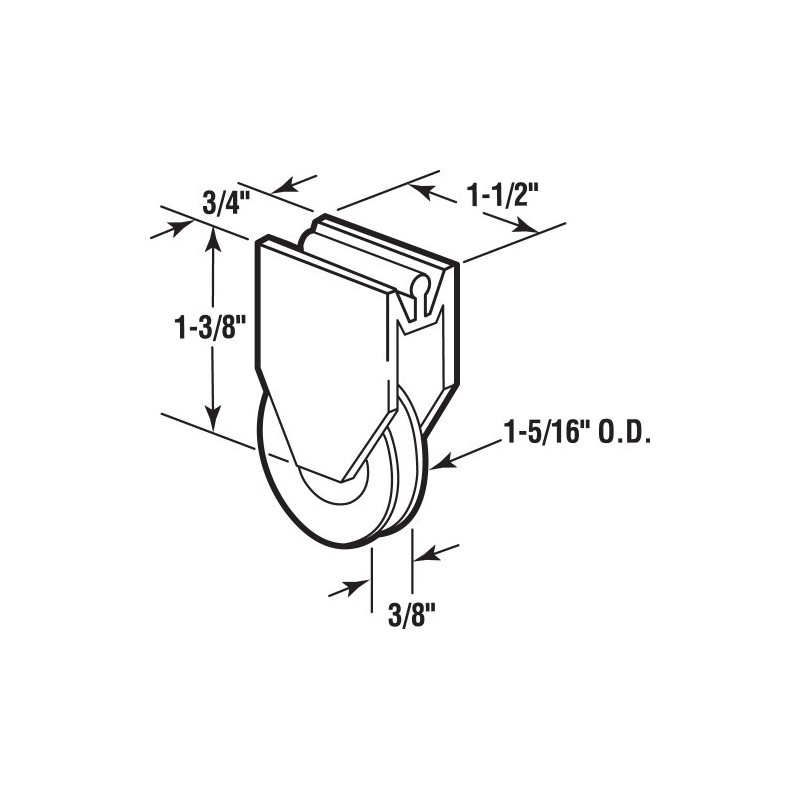 Prime-Line D 1565 1-5/16 In. Nylon Sliding Glass Door Roller