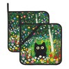 2 Pack Colorful Garden Cats Pot Holders,Heat Resistant Countertop Hot