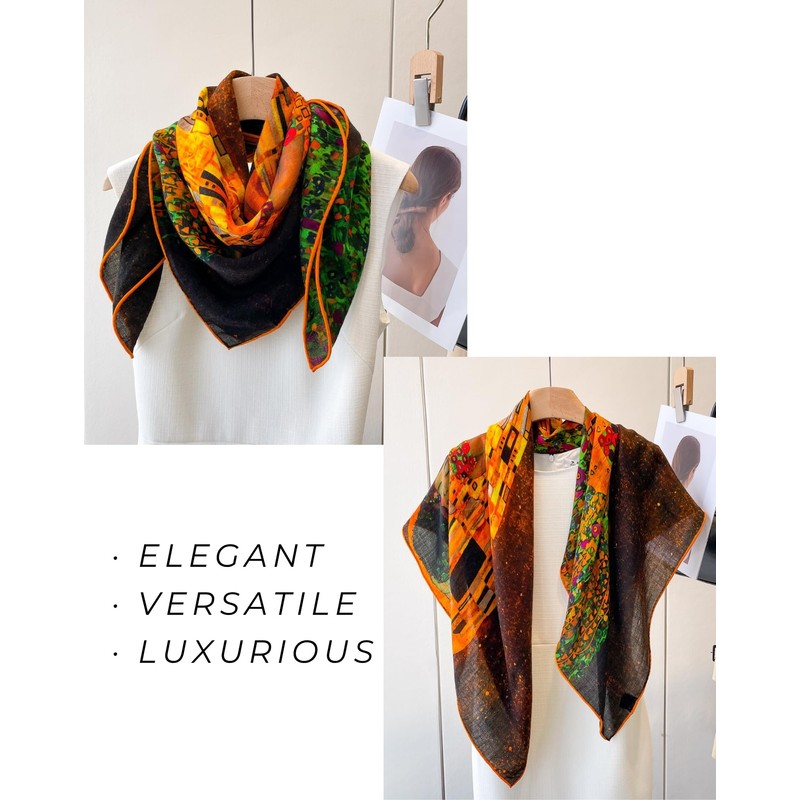 PoeticEHome Cashmere Scarf Wrap 36x36 Inch - Featherlight Artistic Large