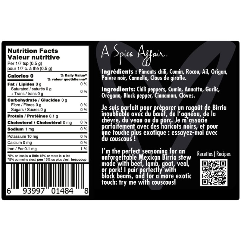 Mexican Birria Seasoning A Spice Affair 100g (3.5 Oz) Jar