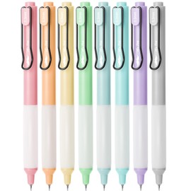 Mr. Pen- Retractable Gel Pens, 8 Pack, Black Ink Gel Pens, Pastel Barrels, Fast Dry, Gel Pens Fine Point 0.5mm, Retractable Pens, Cute Pens, Gel Ink Pens, Aesthetic Pens for Journaling Fine Tip Pens