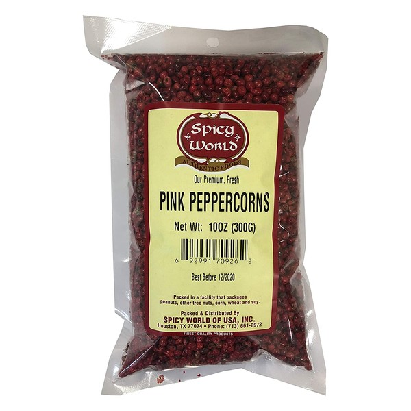 Spicy World Pink Peppercorns 10 oz - Premium Whole Pepper - Steam Sterilized