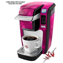WraptorSkinz Decal Style Vinyl Skin compatible for Keurig K10 / K15 Mini Plus Coffee Makers Bokeh Butterflies Hot Pink (COFFEE MAKER NOT INCLUDED)