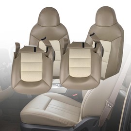 Slakerbe Car Seat Covers for Front Seats, ROCA000000057 Front Bottom & Top Lean Back Seat Covers Compatible with F*ord for Expedition Eddie Bauer 2WD 4.6L 5.4L 2003 2004 2005 2006
