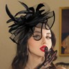 Yokawe Fascinator Hats Tea Party Hat Black Organza Feather Cocktail