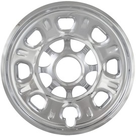 OxGord 18 inch Wheel Skins for 2011-2019 Chevy Silverado 2500/3500 (Set of 4) Impostor Wheel Covers for 18 inch Chrome ABS Wheels- Auto Tire Replacement Exterior Cap Cover