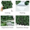 MOONFUN Long Hexagon Peel and Stick Tiles Backsplash,10 Sheets 3D