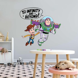 Toy Story to Infinity and Beyond Yee-Haw! Bo Peep Slinky Dog Cowboy Cartoon Buzz Lightyear Woody Holiday Gift Sticker Wall Stickers Art Decal Girls Boys Birthday - Size: 30 in(W) x 30 in(H)