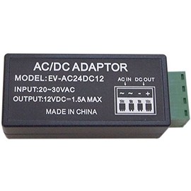Evertech 24V AC to 12V DC Convertor Power Supply Adaptor for CCTV Security Camera
