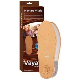 Vaya Plantaro Vitale Orthopeadic Shoe Insoles Plantar Fasciitis Heel Spurs Inserts Soft Insole for Women and Men Leather Insole Brown Size 35 Size 2