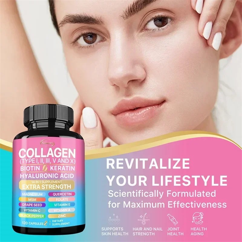 Multi Collagen Complex Supplement, Supports Skin, Hair, Nails & Joint