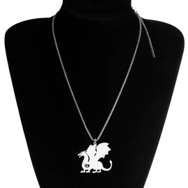 DALANE Stainless Steel Fantasy Flying Dragon Necklace 18k Gold-Plated Pendnat Dinosaur Jewellery Gifts for Women Girls Charms Party Favors, Stainless Steel, No Gemstone