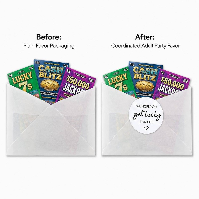 Dsimneax Party Favor Envelope Stickers: 120 Get Lucky Tonight Seals