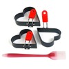 Heart-Shaped Egg Ring Mold with Orange Handle, Non-Stick Pancake Maker,