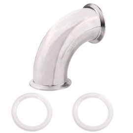 DERNORD 1" Tube OD Sanitary Ferrule Elbow 90 Degree Pipe Fitting with 2 Silicone Gaskets SUS304 Tri Clamp 1.5 Inch