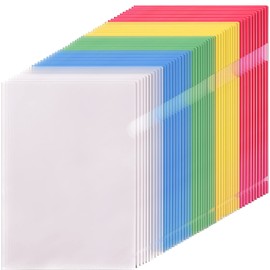 Clear Files A4 Leobro 50 Sheets Clear Holder, Colors, 5 Colors x 10, Red, Blue, Green, Yellow, Clear, Large Capacity, Document Organizing, Document Protection, Document Storage, Commercial Use