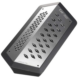 KAI Janus Grater, Black, Stainless Steel, Dimensions 23.3 x 11 x 5.5 cm with Collection Container, Kitchen Grater, Universal Grater with 2 Sides