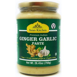 Asian Kitchen Ginger Garlic Cooking Paste 26.5oz (750g) Glass Jar ~ Vegan | Gluten Free | NON-GMO | No Colors | Indian Origin