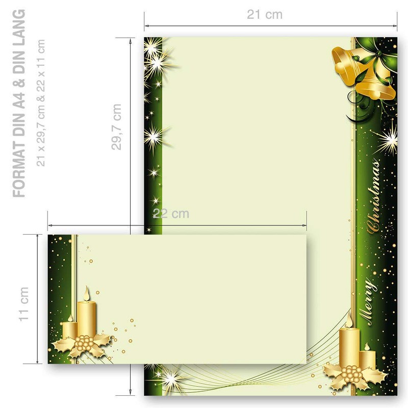 Writing Paper Sets Letter Paper with Envelope Christmas Symbols 50