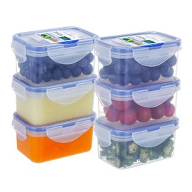 6 PACK 6OZ Small Plastic Containers Mini Bento Box with Lid To Go Container