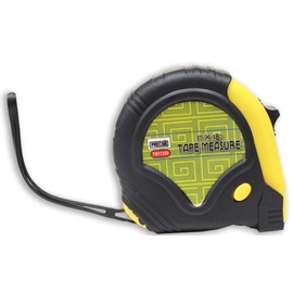 PRECISE Metal Tape Measure | 25 Feet (7.6 m) Long | 1" (2.5 m) Wide | Triple Lock System | Belt Clip & Wrist Strap | Dual Inch & Millimeter Reading