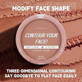 Paleta de contorno de crema marrón cálido mate natural, base de polvo monocromática ligera y mezclable para todos los tonos de piel, maquillaje facial